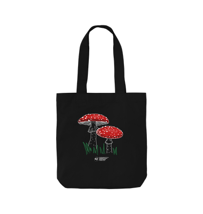 Black Fly agaric mushroom tote bag