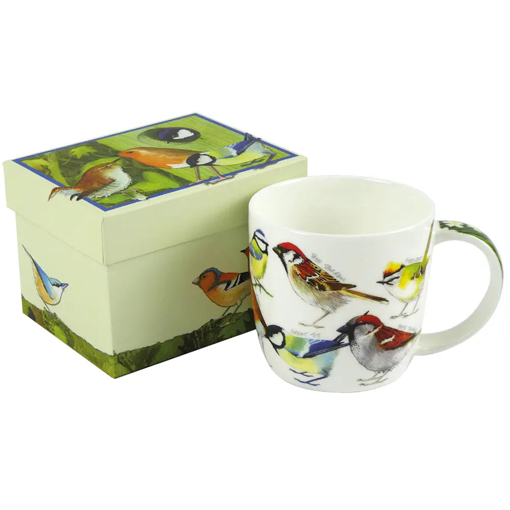 British birds bone china mug (boxed)