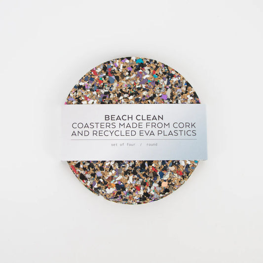 Beach Clean recycled coaster by LOVE LIGA (set of 4) - 9cm