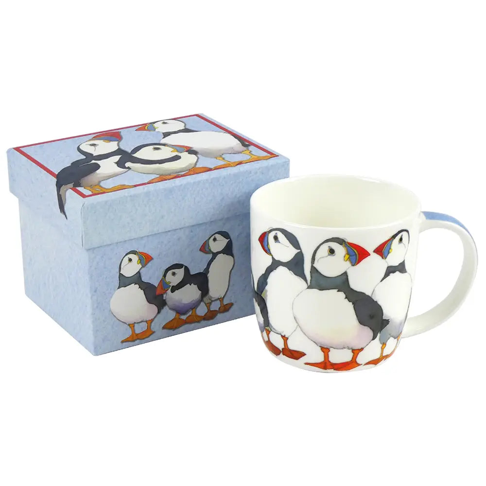 Puffins bone china mug (boxed)
