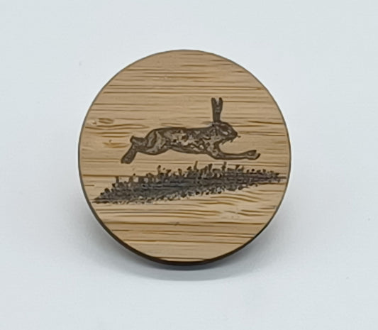 Hare Bamboo Pin Badge