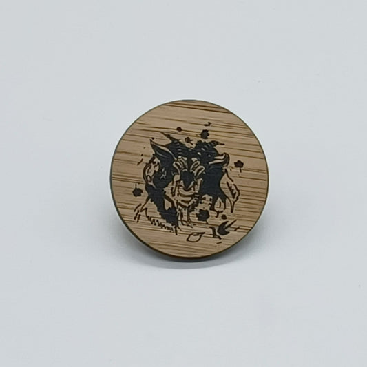 Goat Bamboo Pin Badge