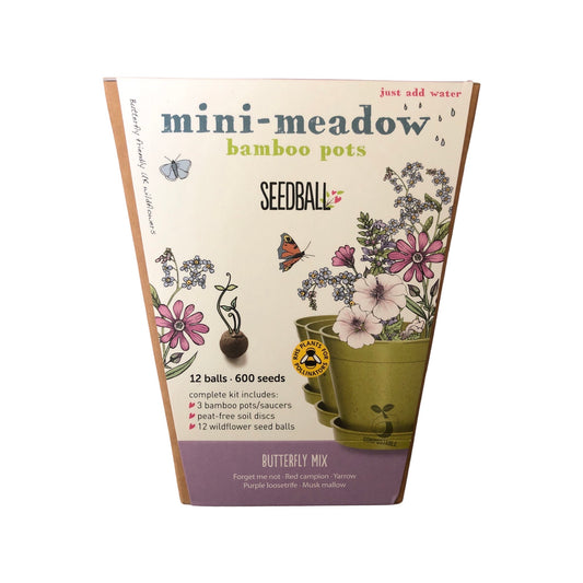 Mini-meadow Bamboo Pots Butterfly Mix