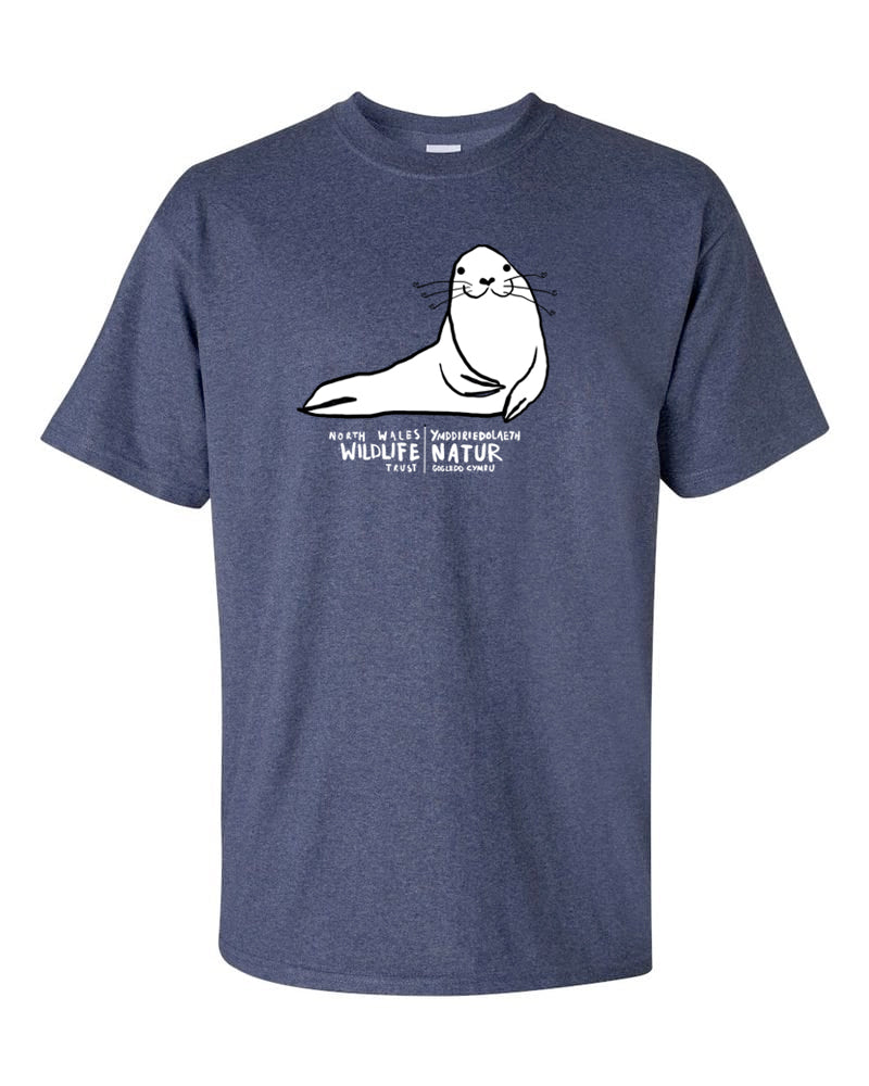 Adult t-shirt (blue marl) Twinkle & Gloom " I ❤️ Grey Seals"
